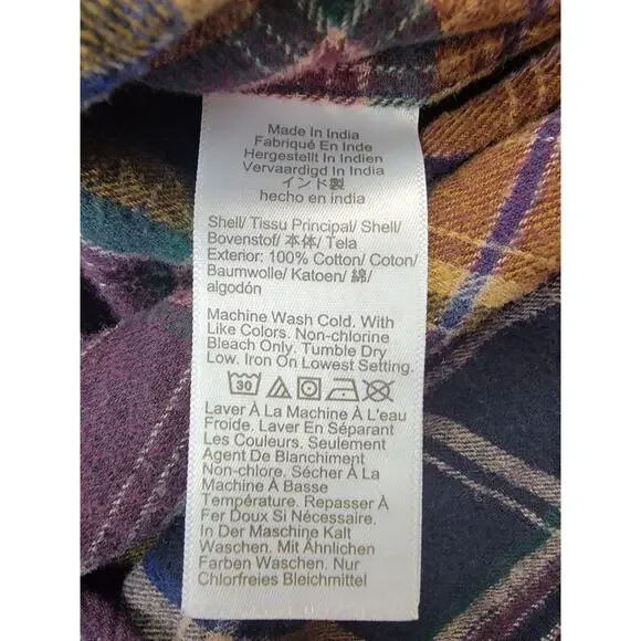 J Crew Flannel Shirt Mens Medium Multicolor Plaid Classic Fit - Picture 4 of 9